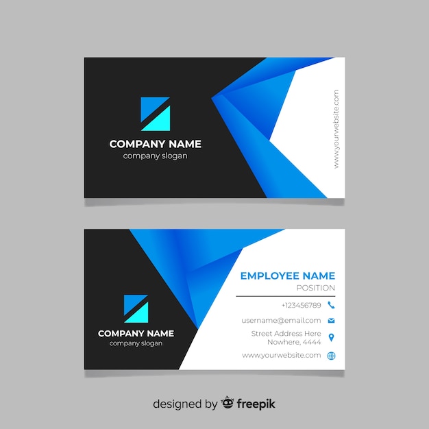 Business card template with abstract shapes