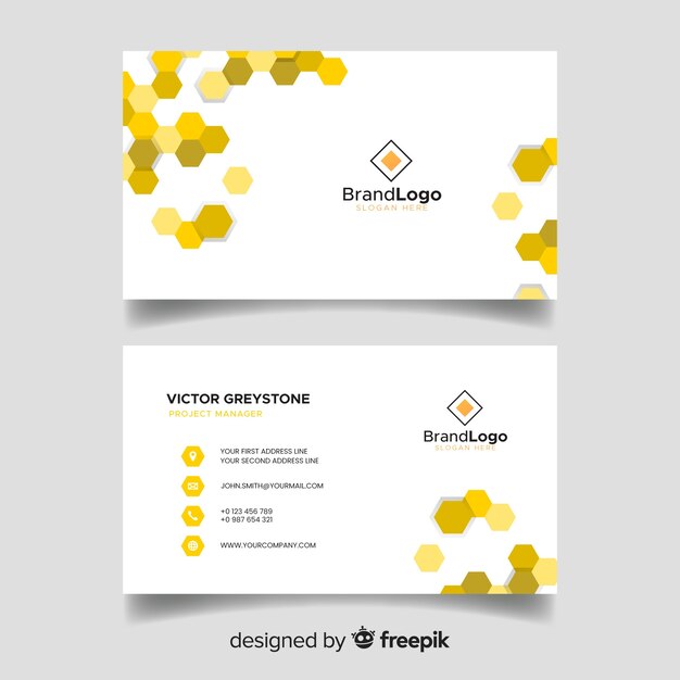 Business card template with abstract shapes