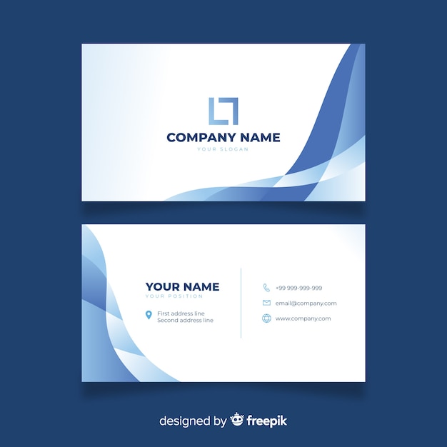 Business card template with abstract shapes