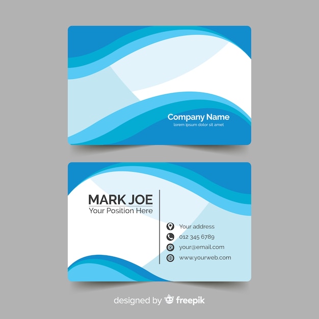 Business card template with abstract shapes