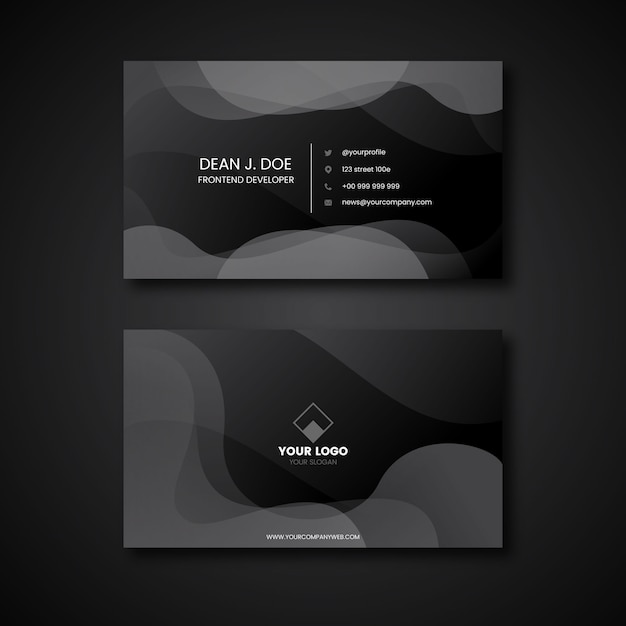 Business card template with abstract shapes