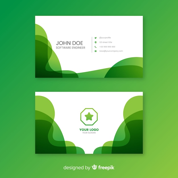 Free vector business card template with abstract shapes