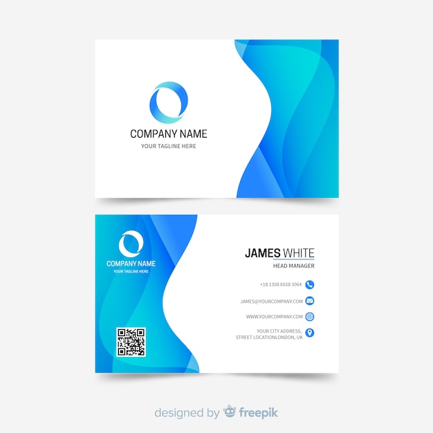 Business card template with abstract shapes