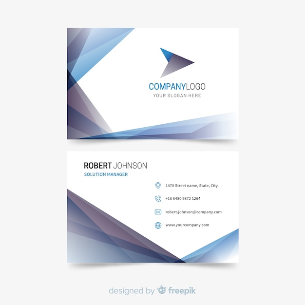 Business card template with abstract shapes