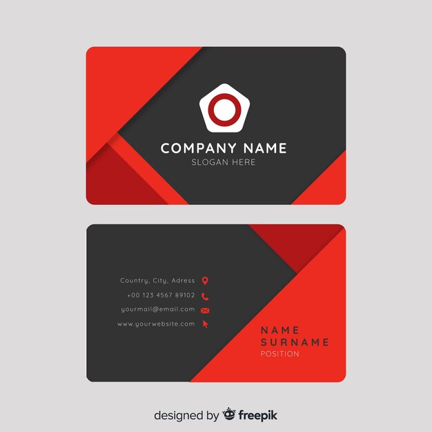 Business card template with abstract shapes