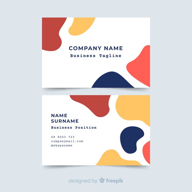 Business card template with abstract shapes