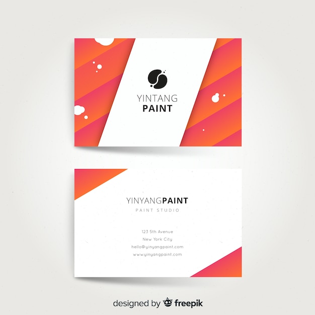 Business card template with abstract shapes