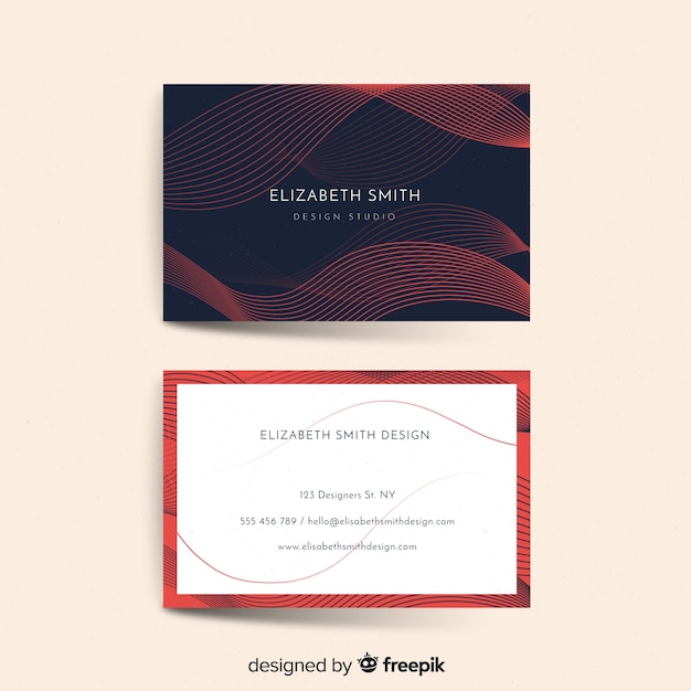 Business card template with abstract shapes