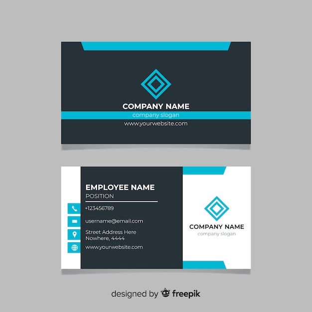 Business card template with abstract shapes