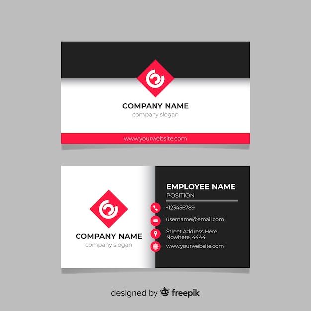 Business card template with abstract shapes