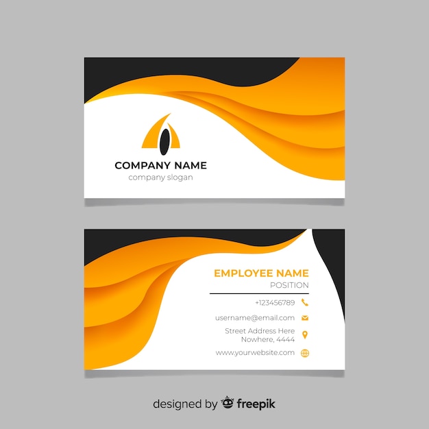 Business card template with abstract shapes