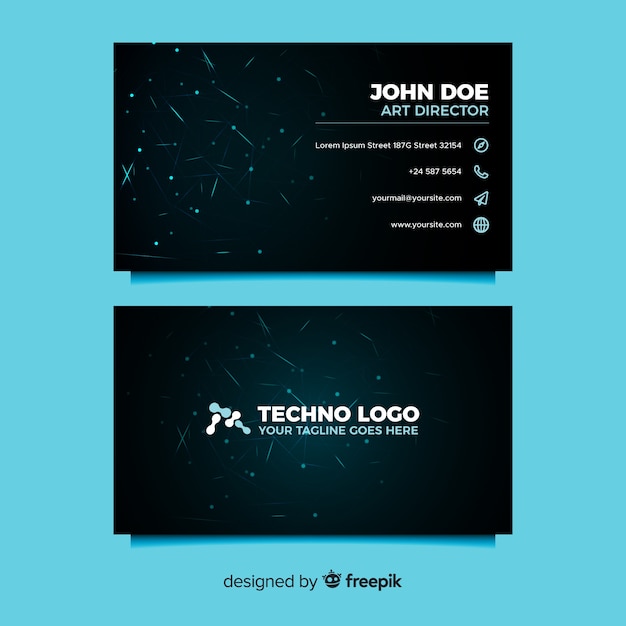 Business card template with abstract shapes