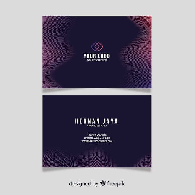 Free Vector business card template with abstract shapes