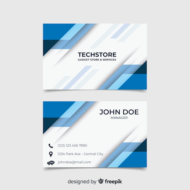 Business card template with abstract shapes