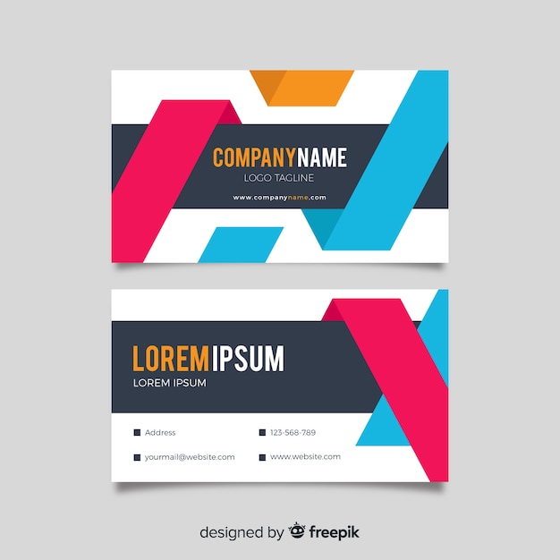 Business card template with abstract shapes