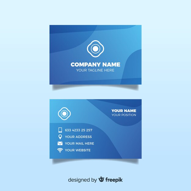 Business card template with abstract shapes