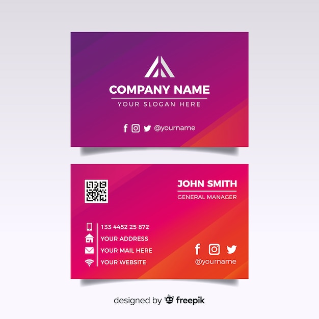 Business card template with abstract shapes