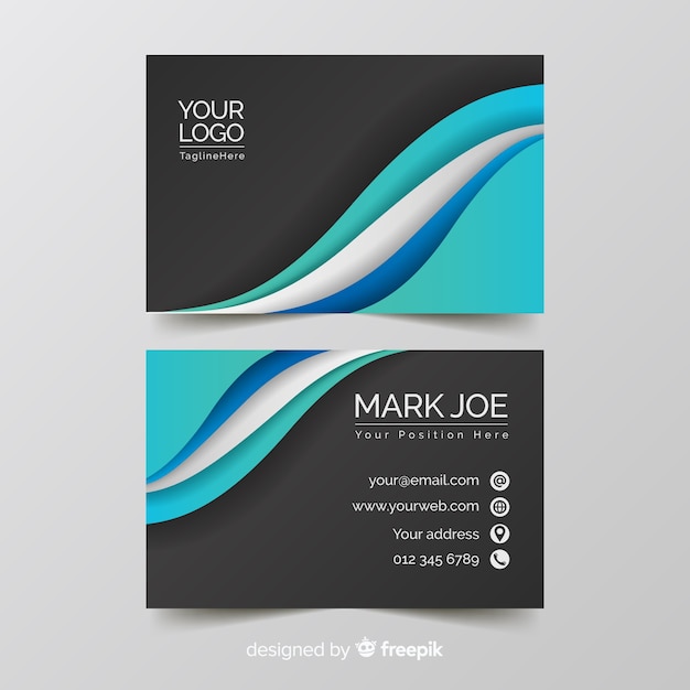 Business card template with abstract shapes