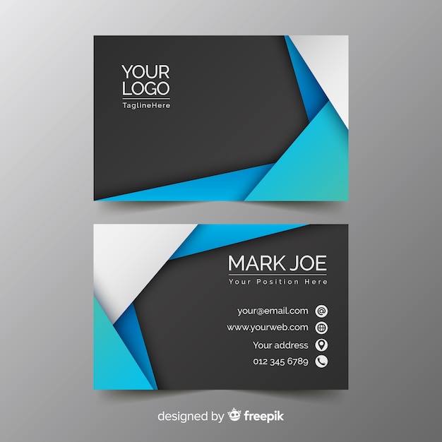 Business card template with abstract shapes