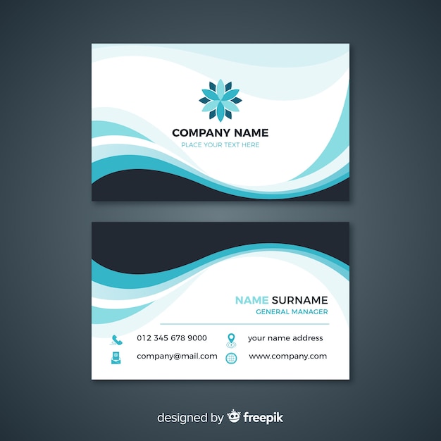 Business card template with abstract shapes