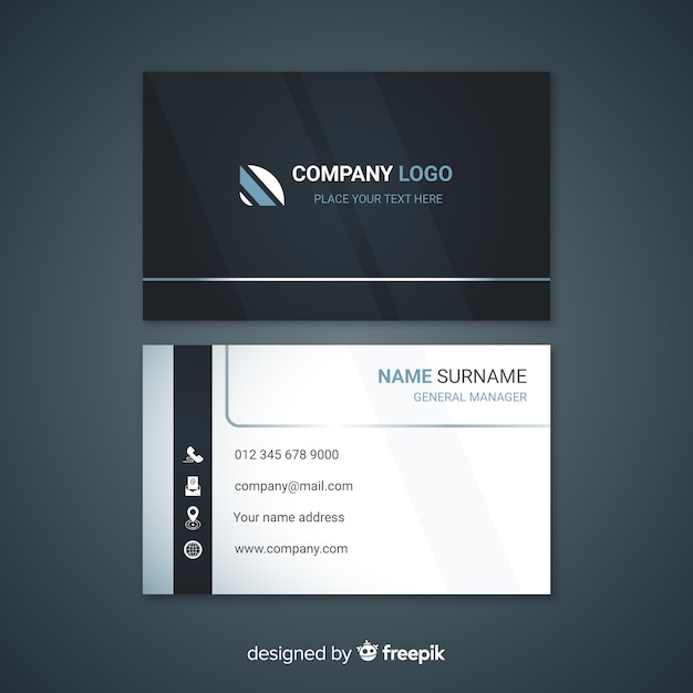 Business card template with abstract shapes