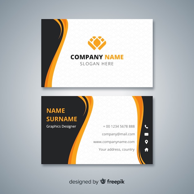 Business card template with abstract shapes