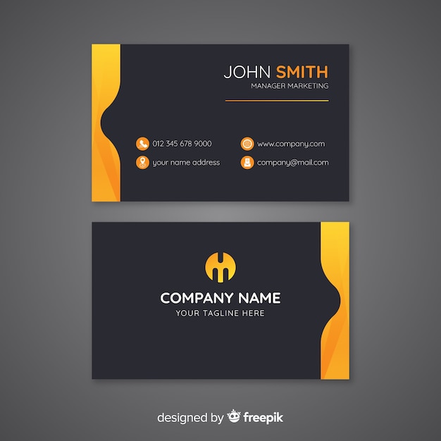 Business card template with abstract shapes