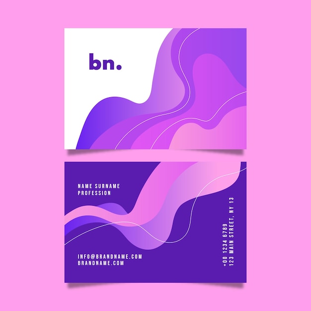 Business card template with gradient abstract shapes