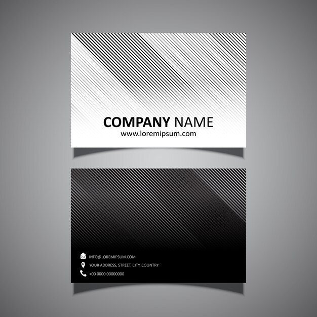 Business card template with a modern striped design