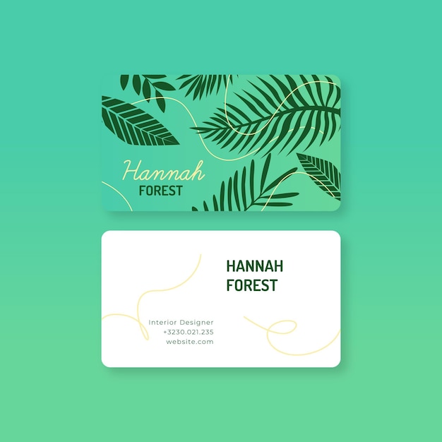 Business card template with natural motifs