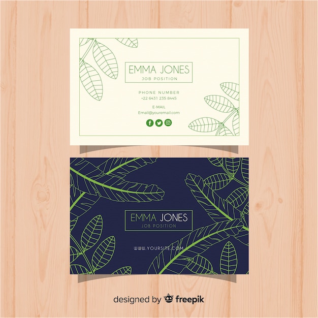 Business card template with nature design