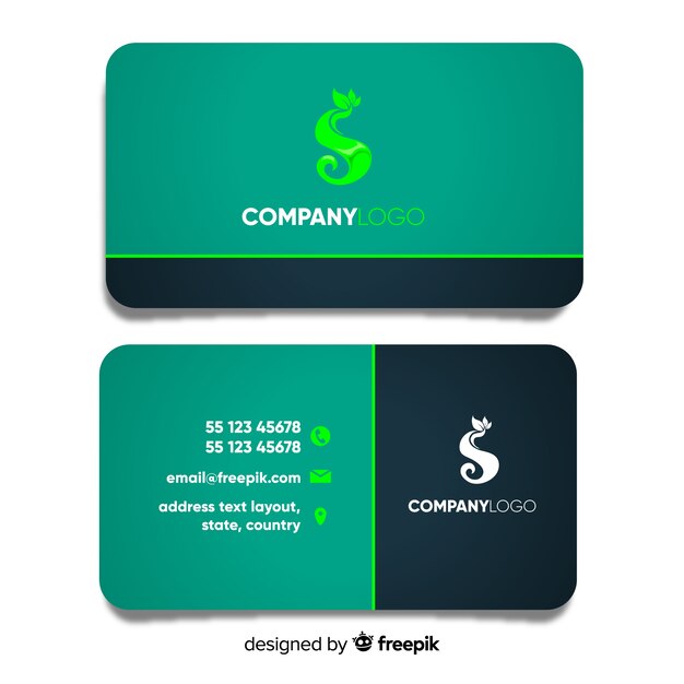 Business card template with nature design