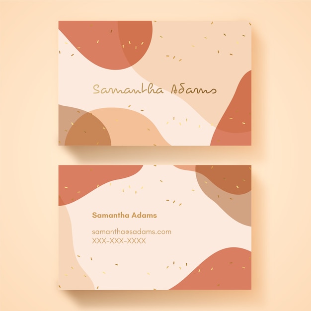 Business card template with pastel-colored stains