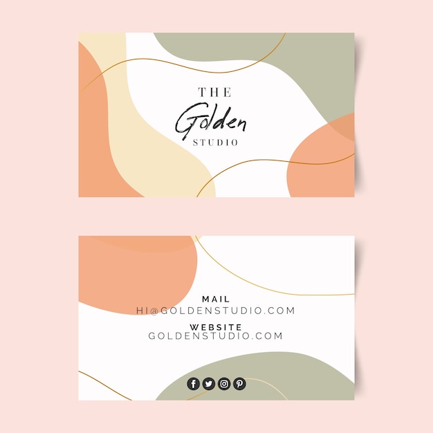 Business card template with pastel-colored stains