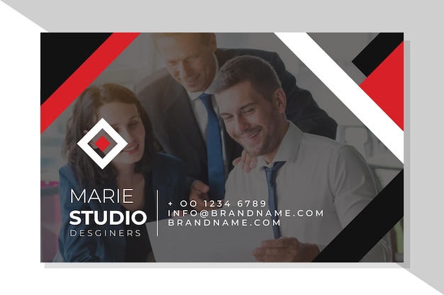 Business card template with photo