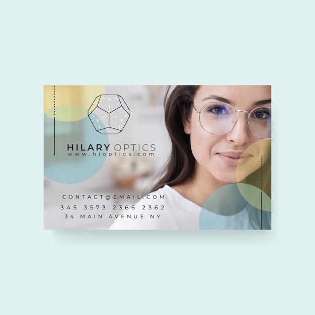 Free Vector business card template with photo