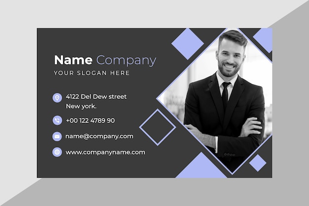 Business card template with photo