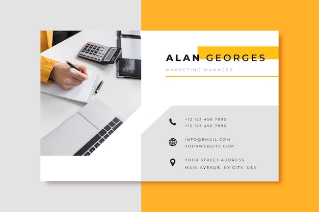 Business card template with photo