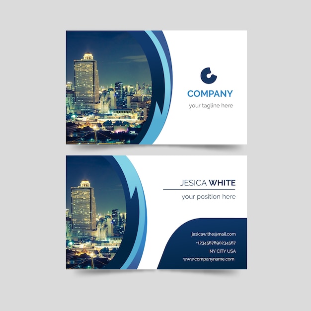 Business card template with picture