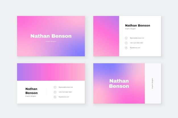 Free Vector business card theme in pastel color