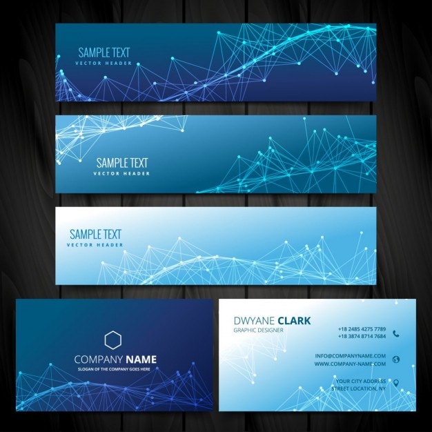 Free Vector business card and web banners collection