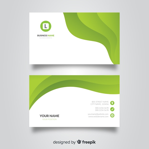 Business card with abstract shapes