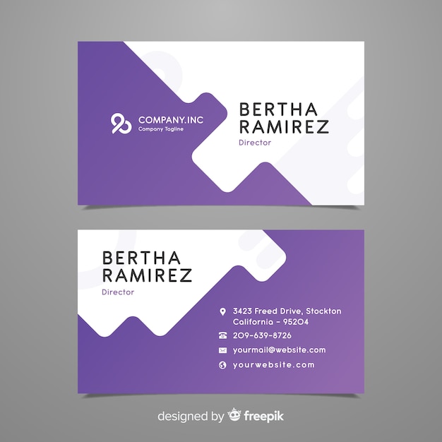 Business card with abstract shapes