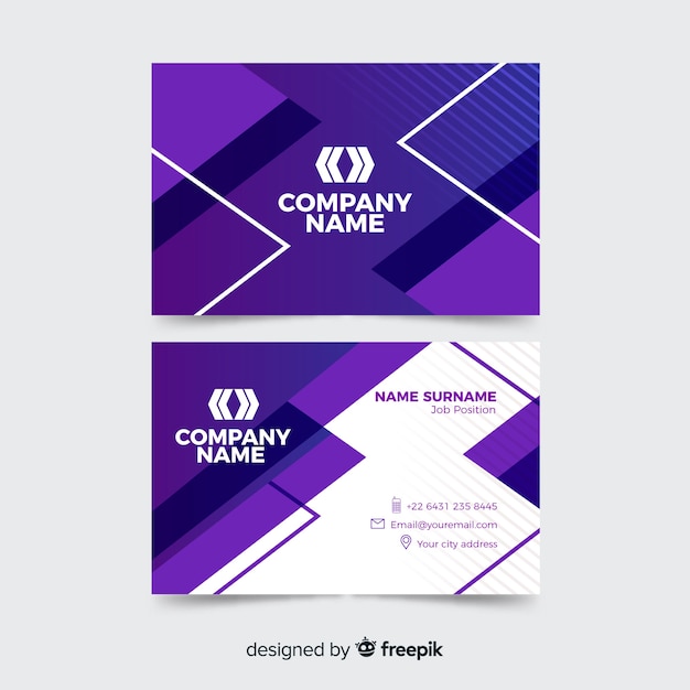 Business card with abstract shapes