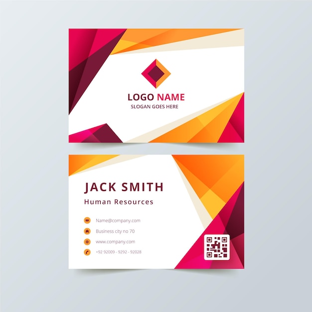 Business card with abstract shapes