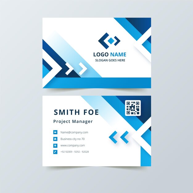 Business card with different abstract shapes