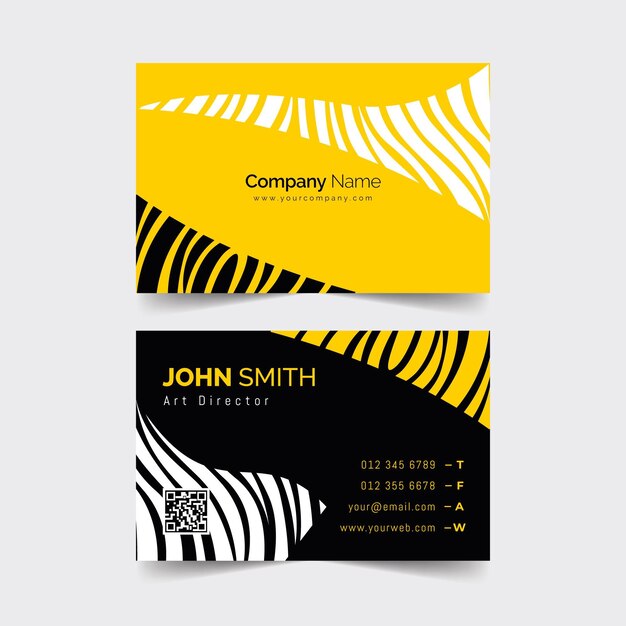 Business card with disorted lines template