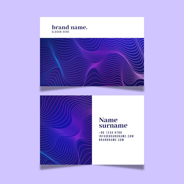 Business card with distorted lines template set