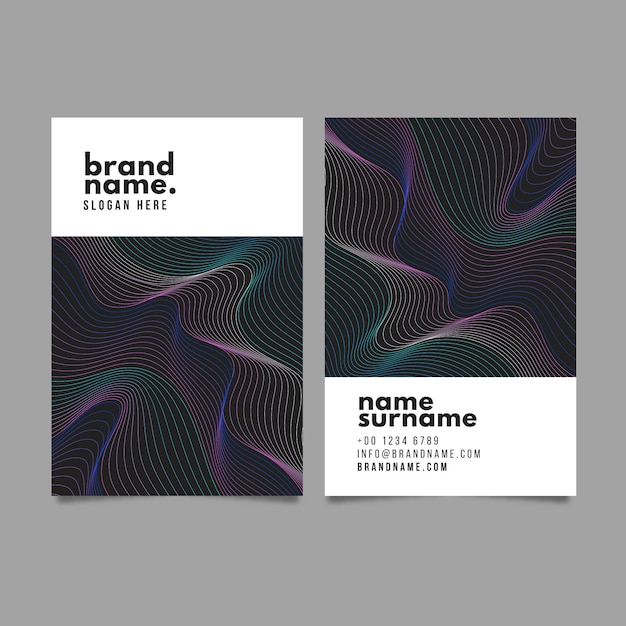 Business card with distorted lines