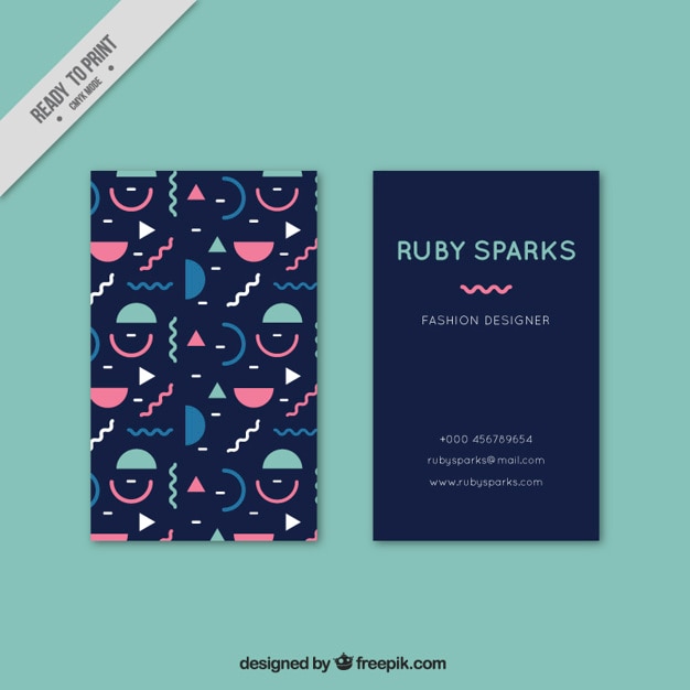 Free Vector business card with geometric figures